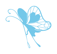 透過ブルーの蝶イラスト素材