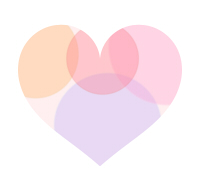 半透明丸模様のピンクハート