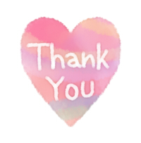 サンキュー素材ハート水彩風ピンク