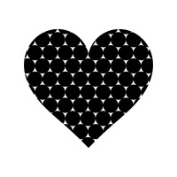 ドット柄の黒ハート