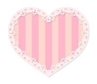 ピンクしましまハート