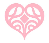 ピンク色装飾的ハート素材