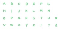サムネイル手描きのアルファベット文字素材緑