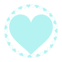 ハートラインの円の内側に水色のハートマーク