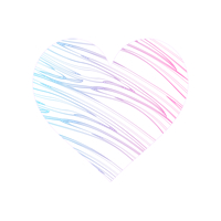 白地に細かい斜め模様が入ったハート