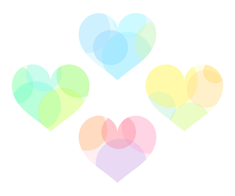 半透明の丸模様が入ったハートマーク