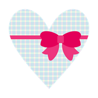 リボン付きチェックハート