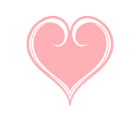 白い縁取りの入ったピンクハート