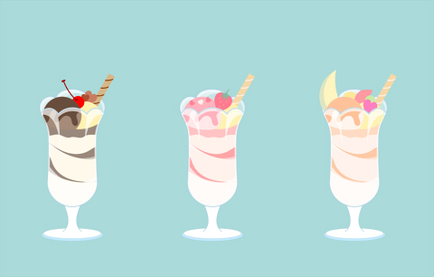 パフェイラストのフリー素材