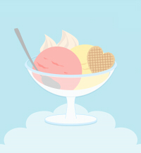いちごアイスデザートイラスト素材
