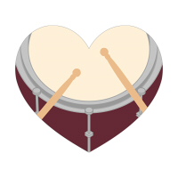 ドラムイラストのハートマーク