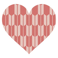 矢絣模様の海老茶色ハート