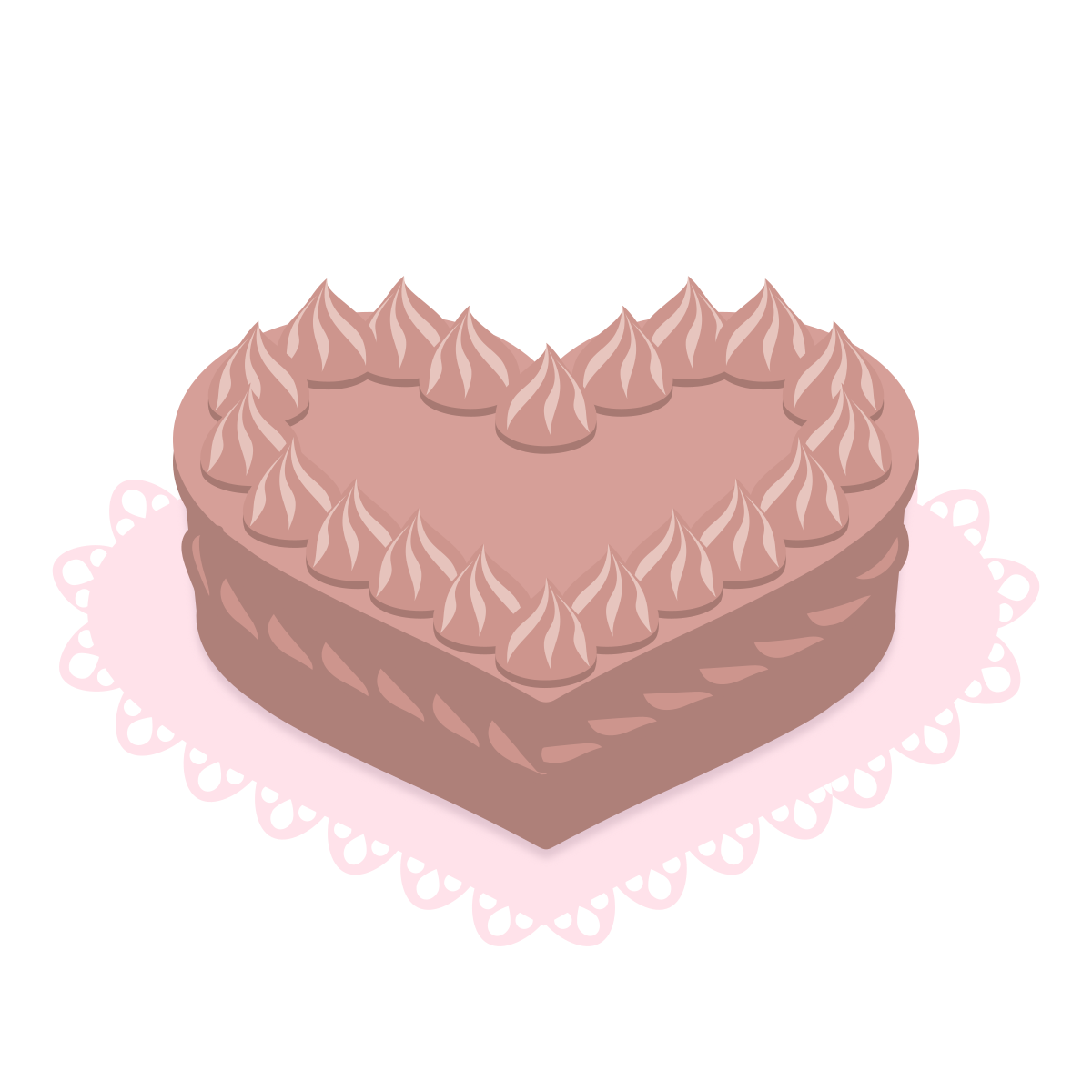 ハート型ケーキのイラスト素材 イチゴと生クリーム チョコ ハートの素材屋