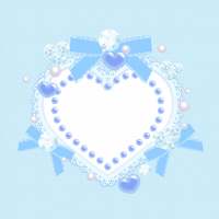 デコレーションハートフレーム素材ブルー