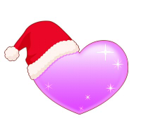 200サンタ帽子パープルハート