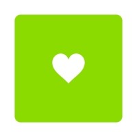 黄緑色の白抜きハートサムネイル