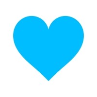 ハート明るい青