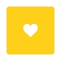 黄色の白抜きハートサムネイル