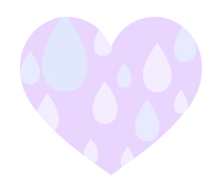 雨粒模様ハート紫大粒