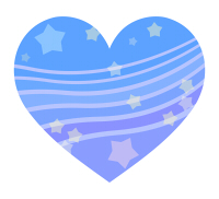 天の川イラストのハート素材