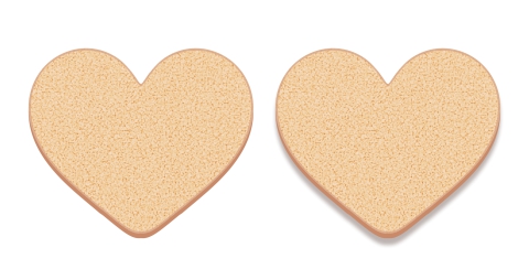 ハートの形をしたコルクボードのイラスト　白背景でナチュラルなイメージ