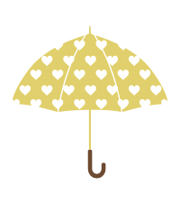 傘イラスト素材黄色