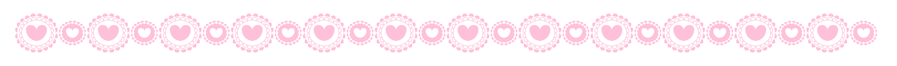 ピンク色のハート装飾線素材 ハートの素材屋