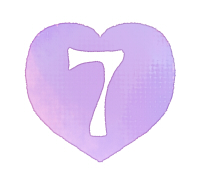 200手描き数字7のハート素材