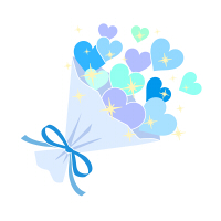 サムネイルキラキラありハートの花束青3種