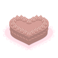 ハート型チョコレートケーキイラスト素材