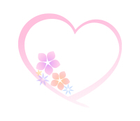 ハートフレーム花イラストピンク