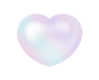 透明ハート水色パープル
