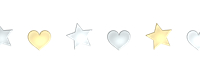 金銀の星とハートが並んだライン素材