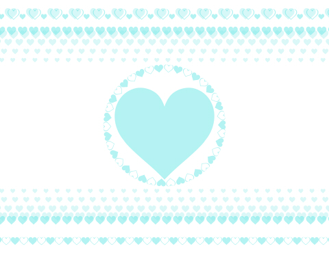淡いライトブルーのハートラインフレーム