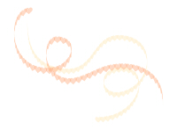 うねるリボンのようなハートラインオレンジ