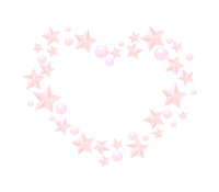 散らばるピンク星ハートイラスト素材