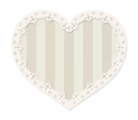 縞模様ハートベージュ
