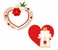 お正月飾りと鏡餅のイラスト素材