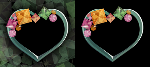 サンプルキラキラ石ハートフレームグリーン