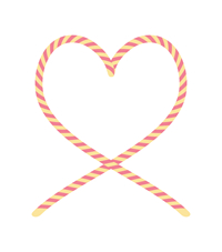 しましま紐ハート赤と黄