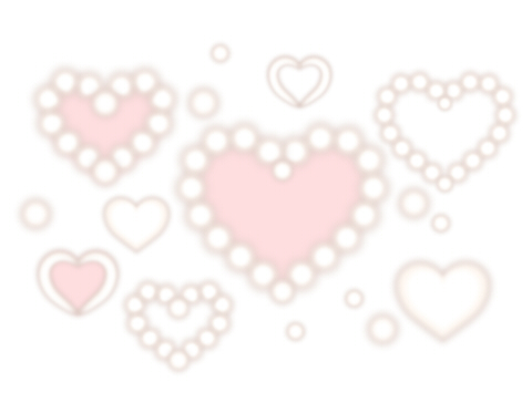 無料イラスト素材　白とピンクのフワッとしたハートフレーム