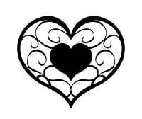 黒枠と黒ハートのサムネイル