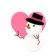 雪だるまとハートのフリーイラスト素材 ハートの素材屋 雪だるまとハートのフリーイラスト素材 ハートの素材屋