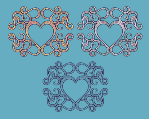 サンプル点描風の装飾ハート枠