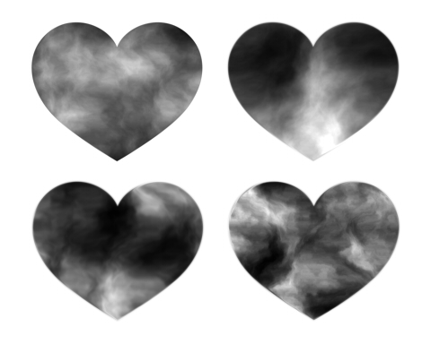 480もやもや模様のハートモノクロ
