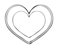 二重枠かすれたハートフレーム黒一色