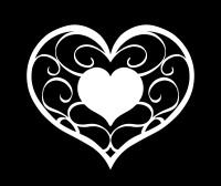 白枠と白ハートのサムネイル