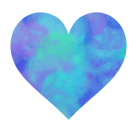 濃いブルーの混色ハートマーク