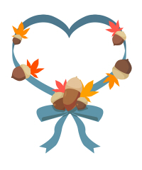 どんぐりフレーム青リボン