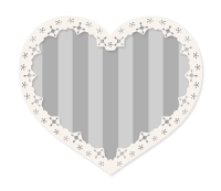 縞模様ハートグレー